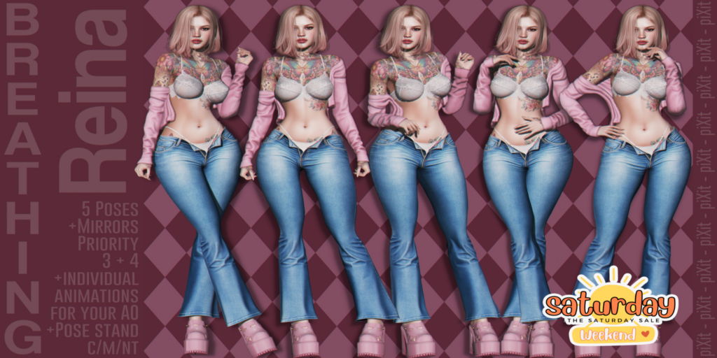 Reina Poses	&lt;a href=&quot;http://maps.secondlife.com/secondlife/Fashion%20Boulevard%20II/44/96/1128&quot; target=&quot;_blank&quot;&gt;Teleport&lt;/a&gt;