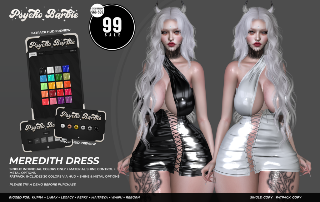 Meredith Dress - Inithium/Legacy/Maitreya/Reborn/+mods	&lt;a href=&quot;https://maps.secondlife.com/secondlife/RAWR/131/135/22&quot; target=&quot;_blank&quot;&gt;Teleport&lt;/a&gt;