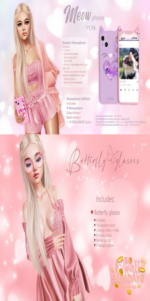 Mew Phone Holdable | Butterfly Glasses	&lt;a href=&quot;http://maps.secondlife.com/secondlife/Future%20Dreams/66/190/899&quot; target=&quot;_blank&quot;&gt;Teleport&lt;/a&gt;