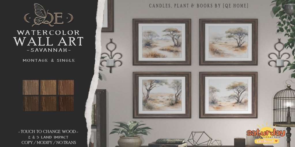 Watercolor Wall Art Savannah	&lt;a href=&quot;http://maps.secondlife.com/secondlife/Elmira/68/126/26&quot; target=&quot;_blank&quot;&gt;Teleport&lt;/a&gt;
