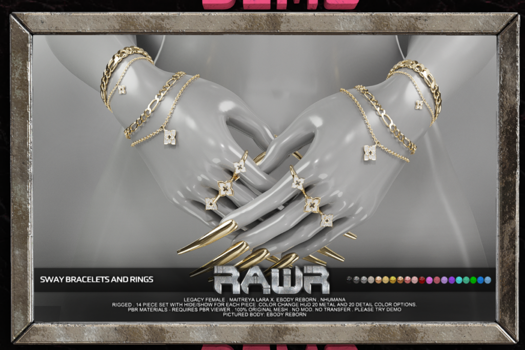 Sway Bracelets &amp; Rings - Legacy/MaitreyaX/Nhumana/Reborn, L$349