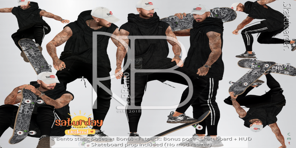 Skateboarder Poses with Prop	&lt;a href=&quot;http://maps.secondlife.com/secondlife/Lost%20Inhibitions/192/192/22&quot; target=&quot;_blank&quot;&gt;Teleport&lt;/a&gt;