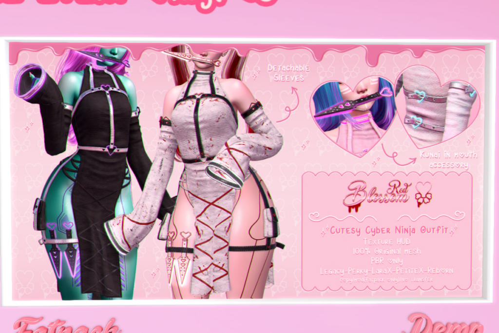 Cutesy Cyber Ninja Legacy/Maitreya/Reborn/+mods, L$342 each/L$1800 FP