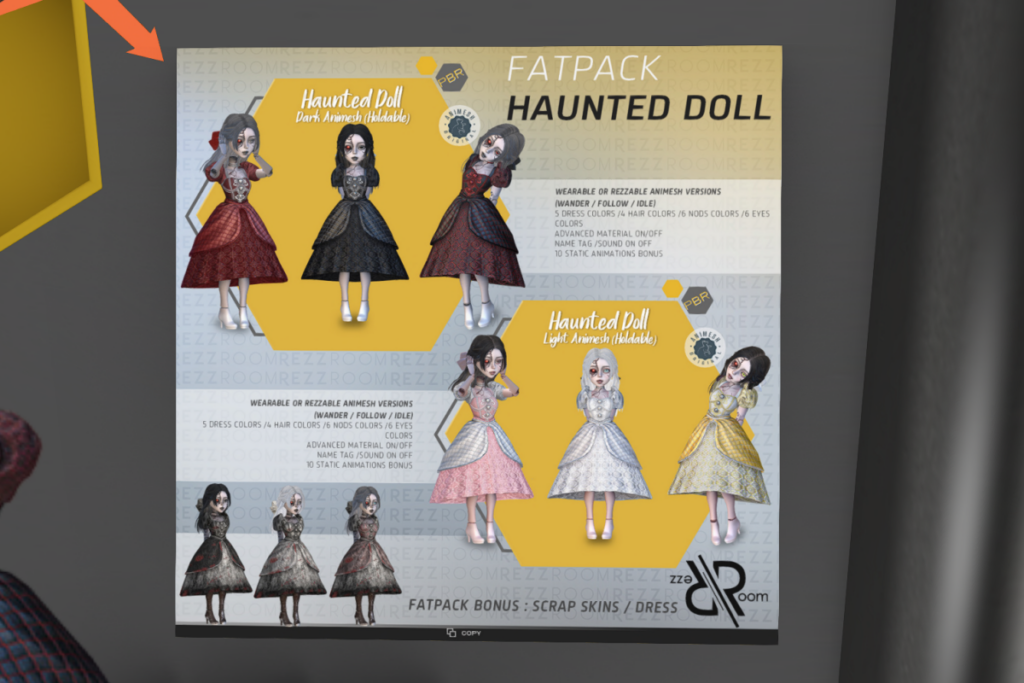 Haunted Doll Wear or Rez Animesh, L$1600