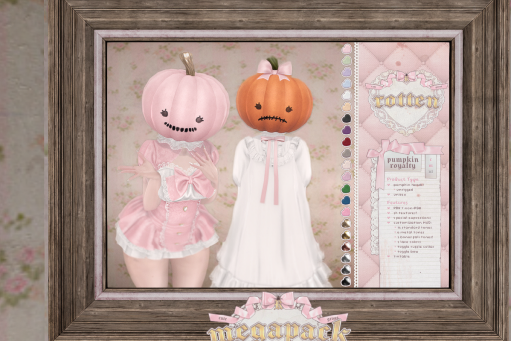 Pumpkin Royalty Head, L$399 each/L$499 each FP/L$999 MP