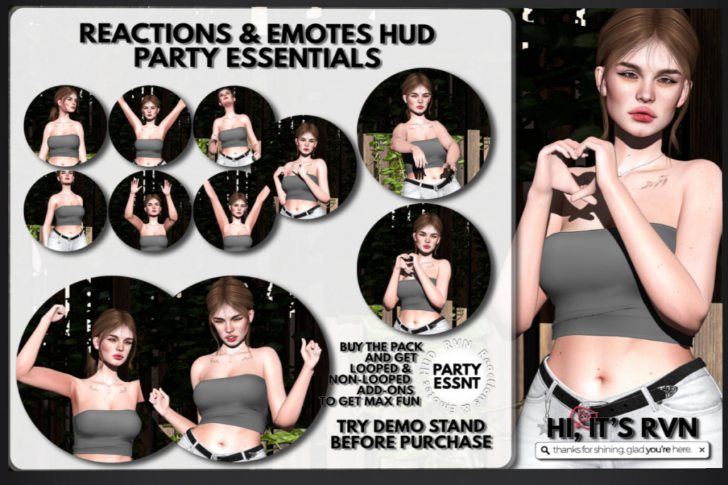 Party Essentials Reactions &amp; Emotions HUD, L$249