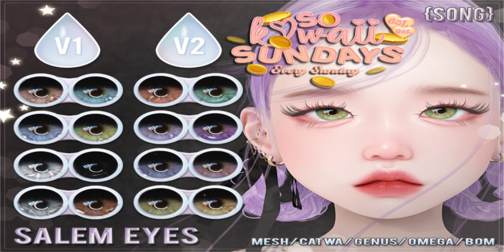 Salem Eyes - BOM/Catwa/Genus/Mesh/Omega	&lt;a href=&quot;http://maps.secondlife.com/secondlife/Meringue/61/83/1064&quot; target=&quot;_blank&quot;&gt;Teleport&lt;/a&gt;