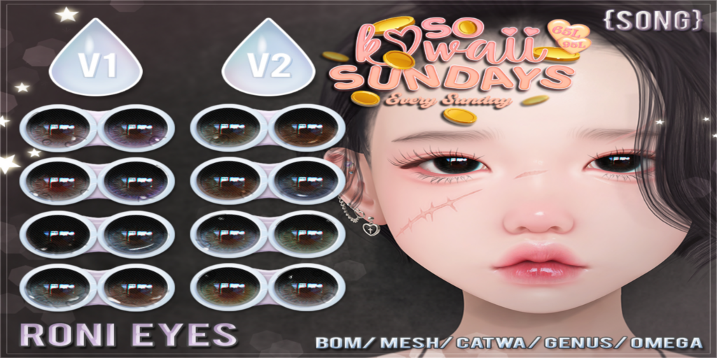 Roni Eyes - BOM/Catwa/Genus/Mesh/Omega	&lt;a href=&quot;http://maps.secondlife.com/secondlife/Meringue/61/83/1064&quot; target=&quot;_blank&quot;&gt;Teleport&lt;/a&gt;