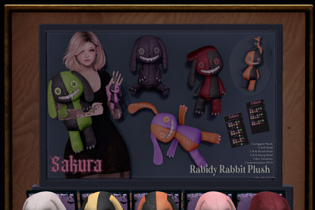 Rabidy Rabbit Plush, L$224 each/L$1040 FP