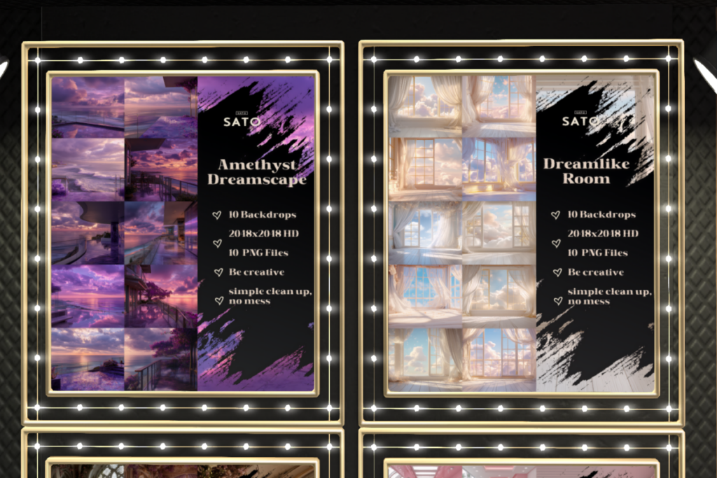 Amethyst Dreamscape &amp; Dreamlike Room Backdrops, L$180 each