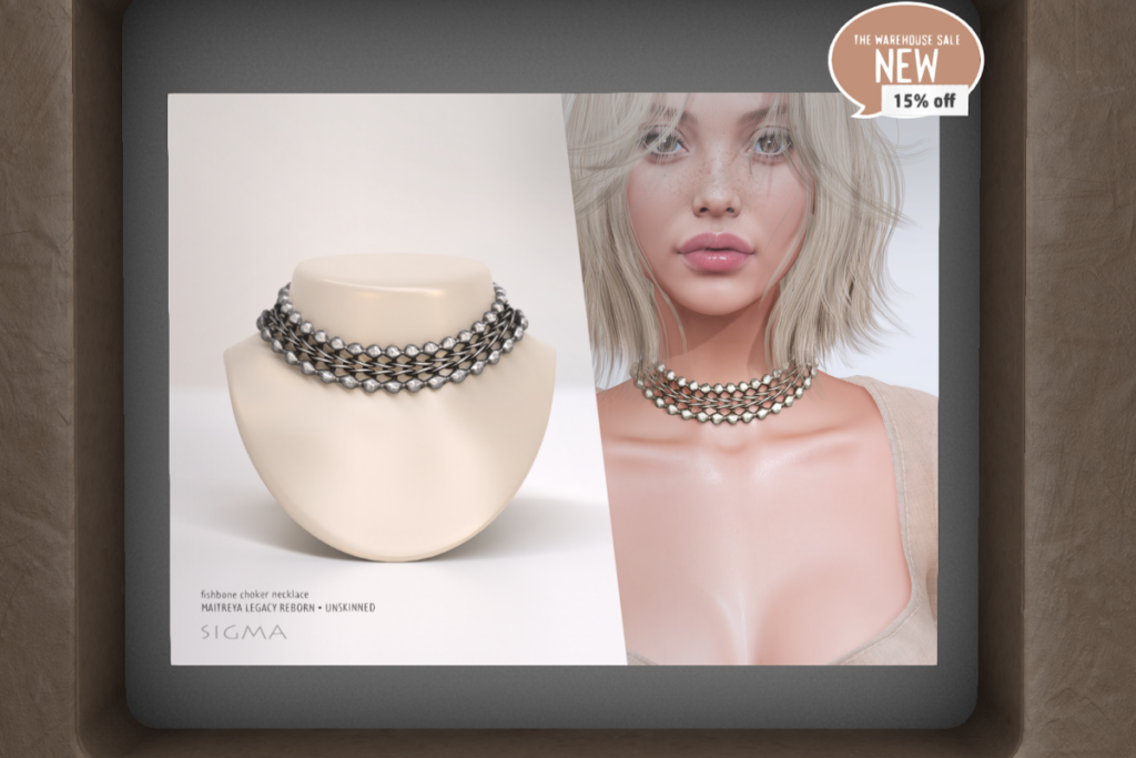 Fishbone Choker Necklace - Legacy/Maitreya/Reborn, L$272