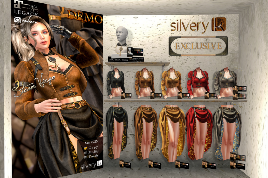 Steam Virgo Top, Bottom, and Choker - Legacy/MaitreyaX/Reborn, L$280 each/L$680 each FP