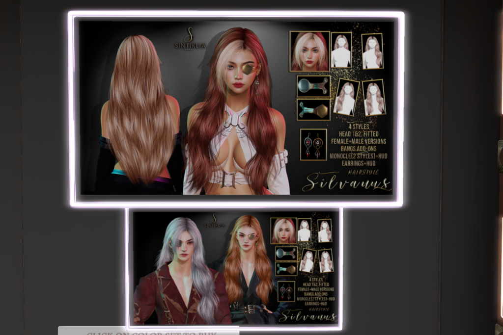 Silvannus Hair, L$350 each/L$750 FP