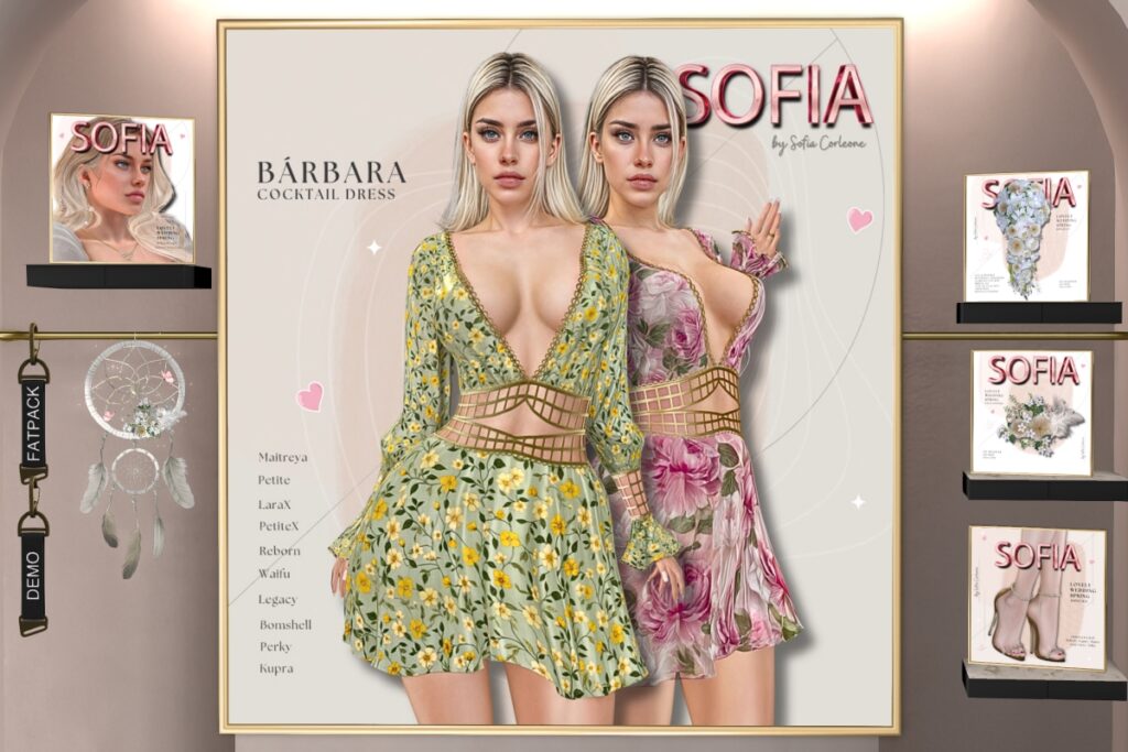 Barbara Cocktail Dress - Inithium/Legacy/Maitreya/Reborn/+mods, L$155 each/L$550 FP