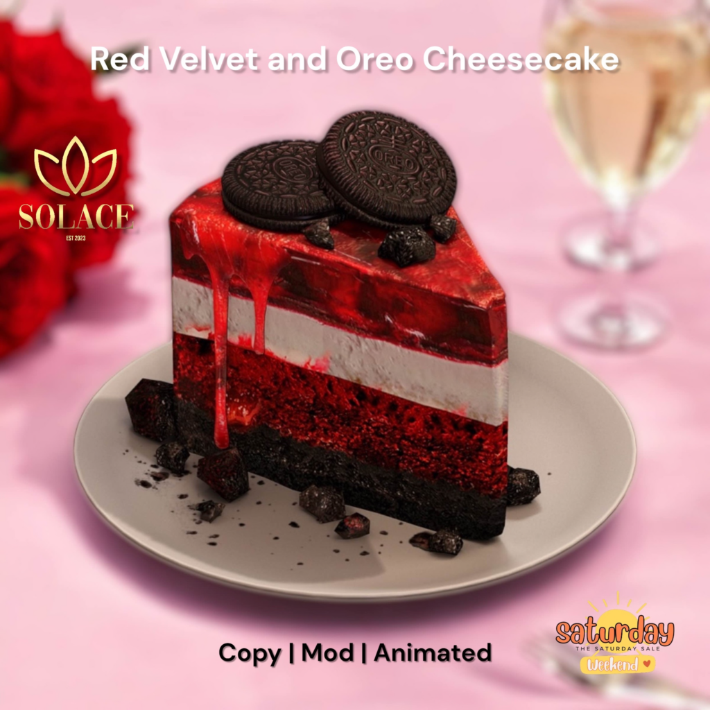 Red Velvet and Oreo Cheesecake Decor &amp; Holdable	&lt;a href=&quot;http://maps.secondlife.com/secondlife/Walker%20Ridge/101/205/2496&quot; target=&quot;_blank&quot;&gt;Teleport&lt;/a&gt;