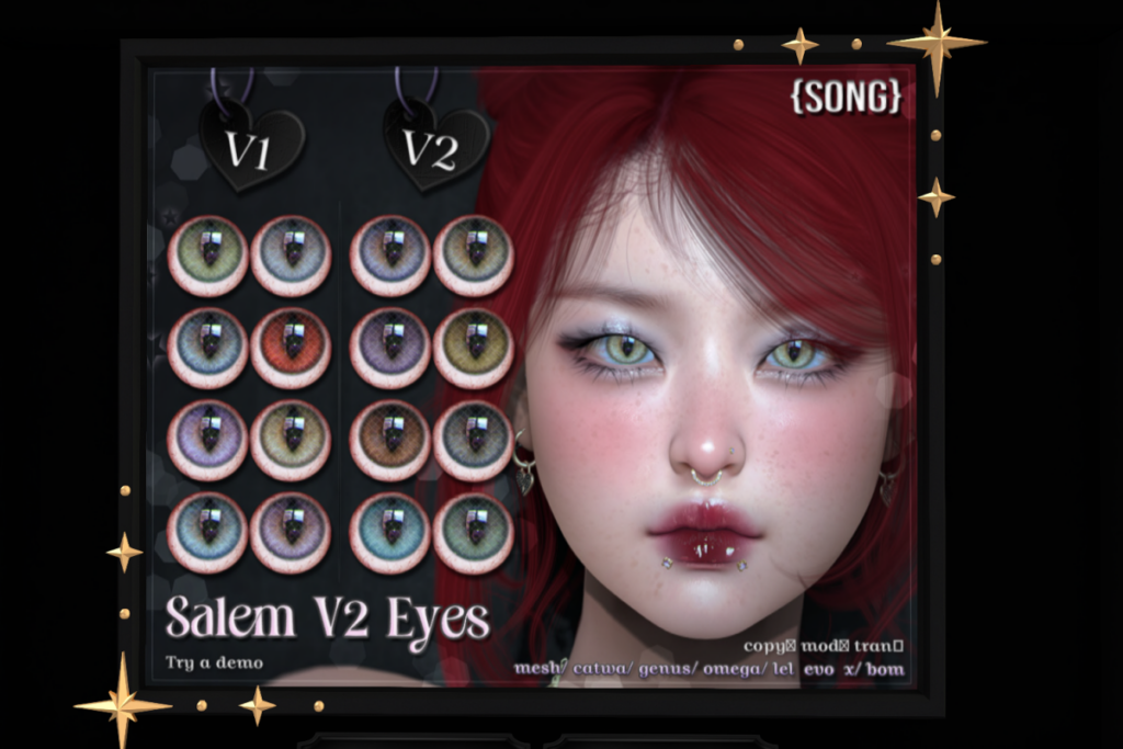 Salem V2 Eyes - BOM/Catwa/Genus/EvoX, L$550 each/L$1100 FP