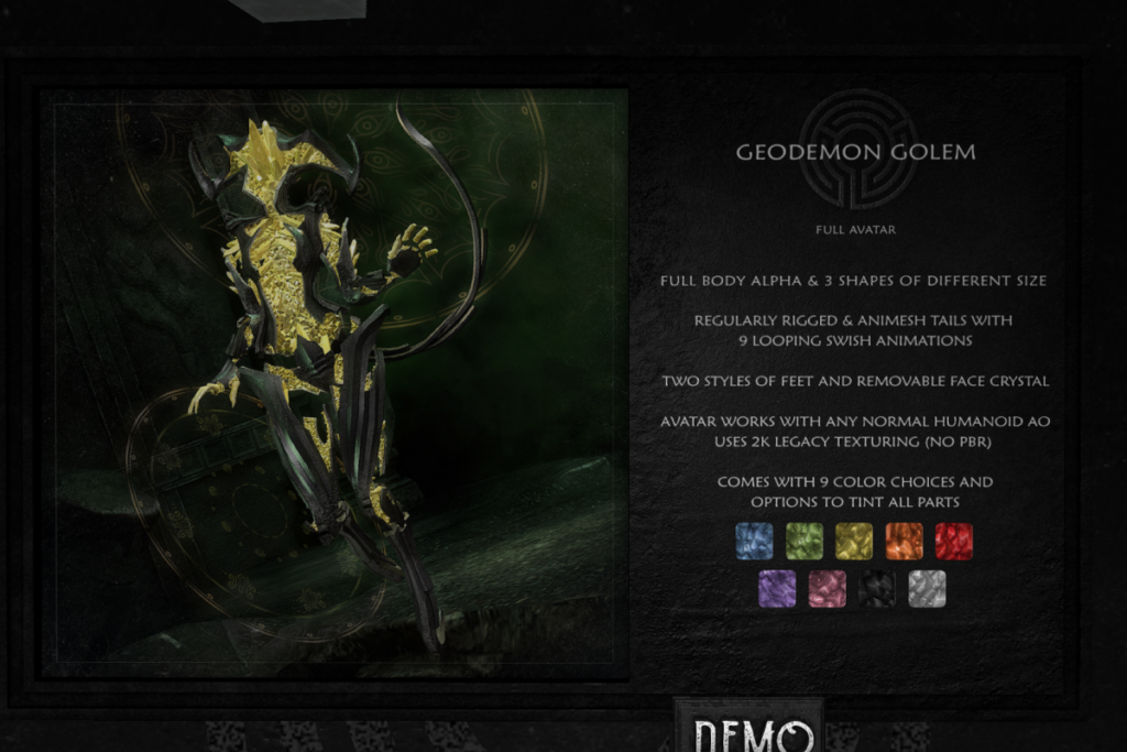 Geodemon Golem Avatar, L$1100