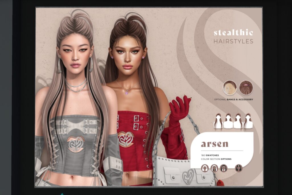 Arsen Hairstyle, L$399 Basic Pack/L$199 Upgrade Pack/L$598 FP