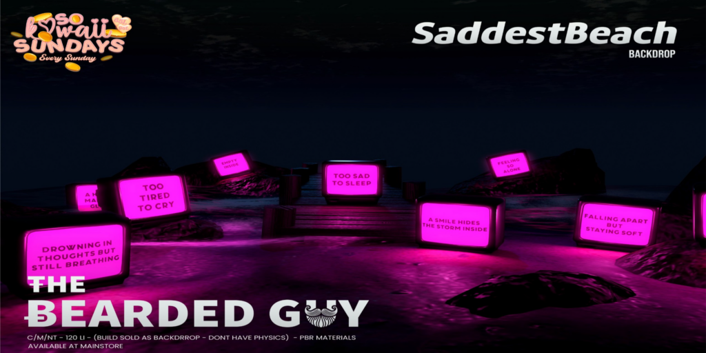 Saddest Beach Backdrop	&lt;a href=&quot;http://maps.secondlife.com/secondlife/Moonwall/169/121/32&quot; target=&quot;_blank&quot;&gt;Teleport&lt;/a&gt;