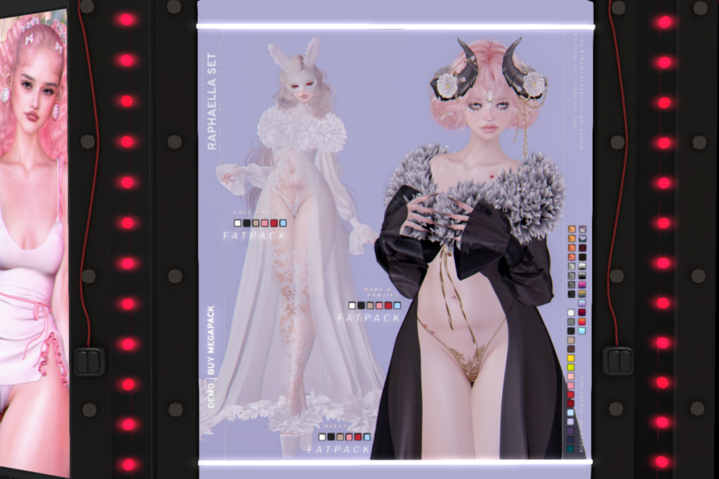Raphaella Lace, Robe, &amp; Heels - Reborn L$250-L$350 each/L$650-L$1850 each FP/L$3000 MP
