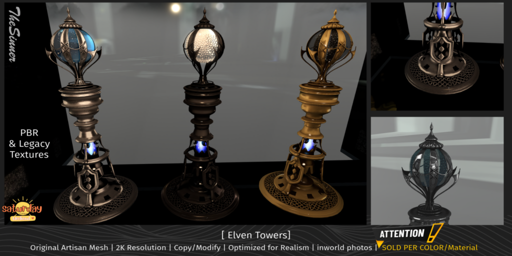 Elven Towers Decor	&lt;a href=&quot;http://maps.secondlife.com/secondlife/Peaceful%20Land/152/122/1695&quot; target=&quot;_blank&quot;&gt;Teleport&lt;/a&gt;