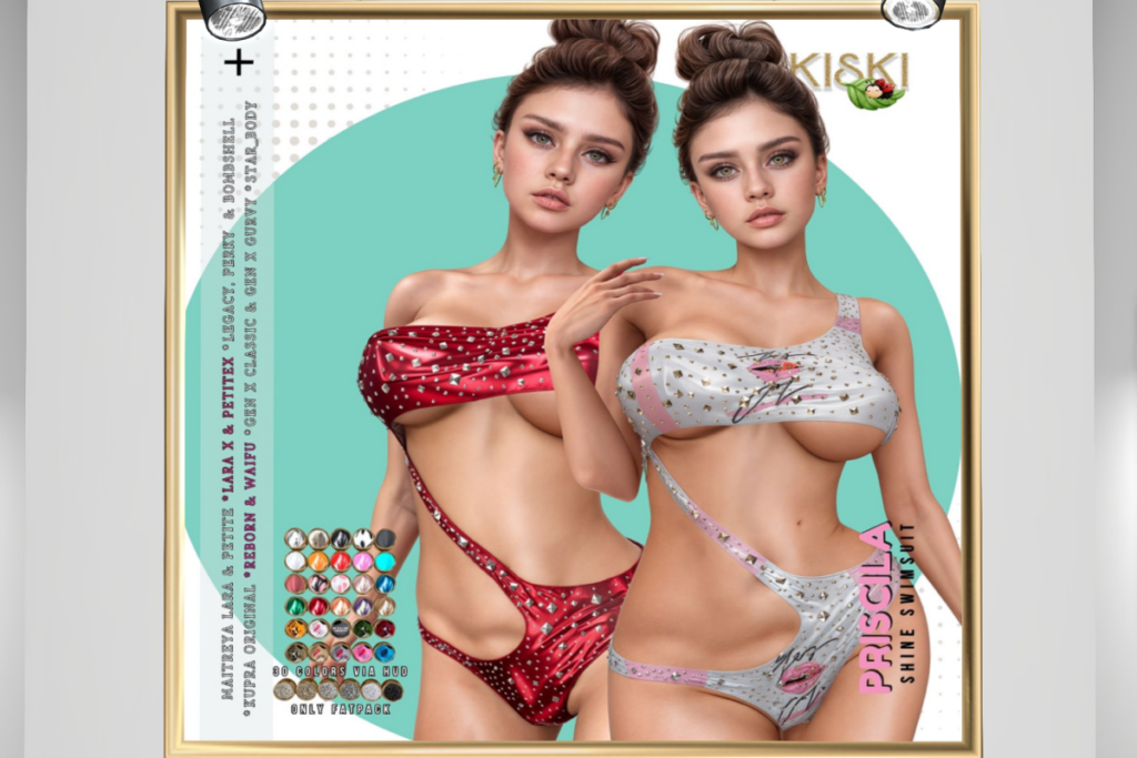 Priscila Swimsuit - GenX/Inithium/Legacy/Maitreya/Reborn/Star/+mods, L$90 each