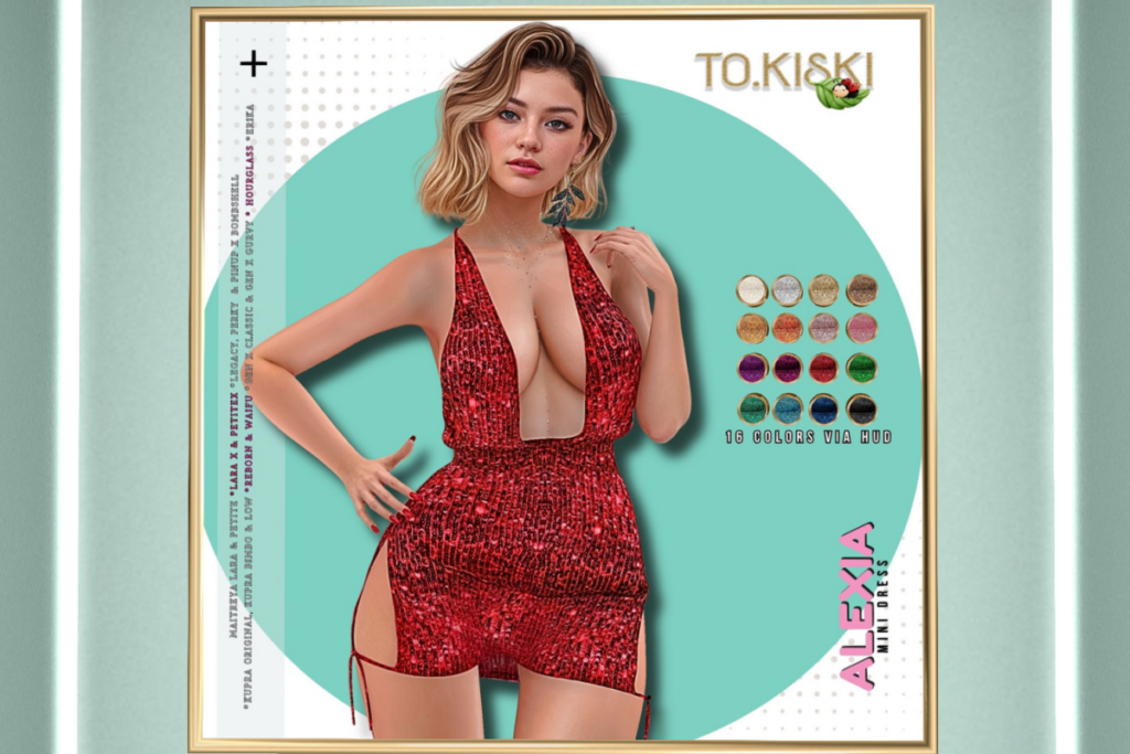 Alexia Mini Dress - Erika/GenX/Hourglass/Inithium/Legacy/Maitreya/Reborn/+mods, L$90 each/L$550 FP