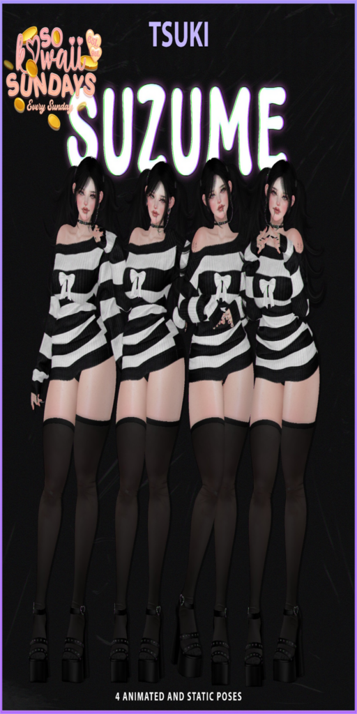 Suzume  Poses	&lt;a href=&quot;http://maps.secondlife.com/secondlife/Dark%20Desires/202/195/25&quot; target=&quot;_blank&quot;&gt;Teleport&lt;/a&gt;