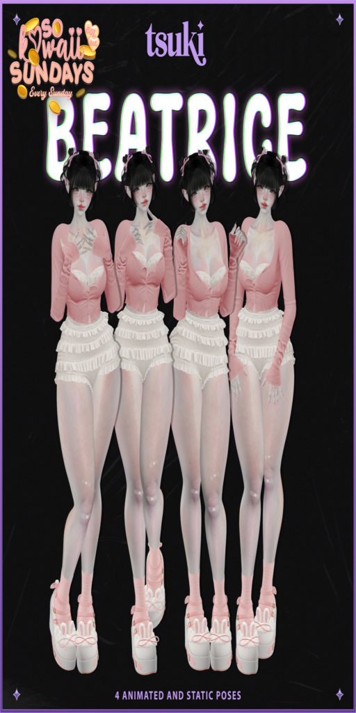 Beatrice Poses	&lt;a href=&quot;http://maps.secondlife.com/secondlife/Dark%20Desires/240/183/24&quot; target=&quot;_blank&quot;&gt;Teleport&lt;/a&gt;