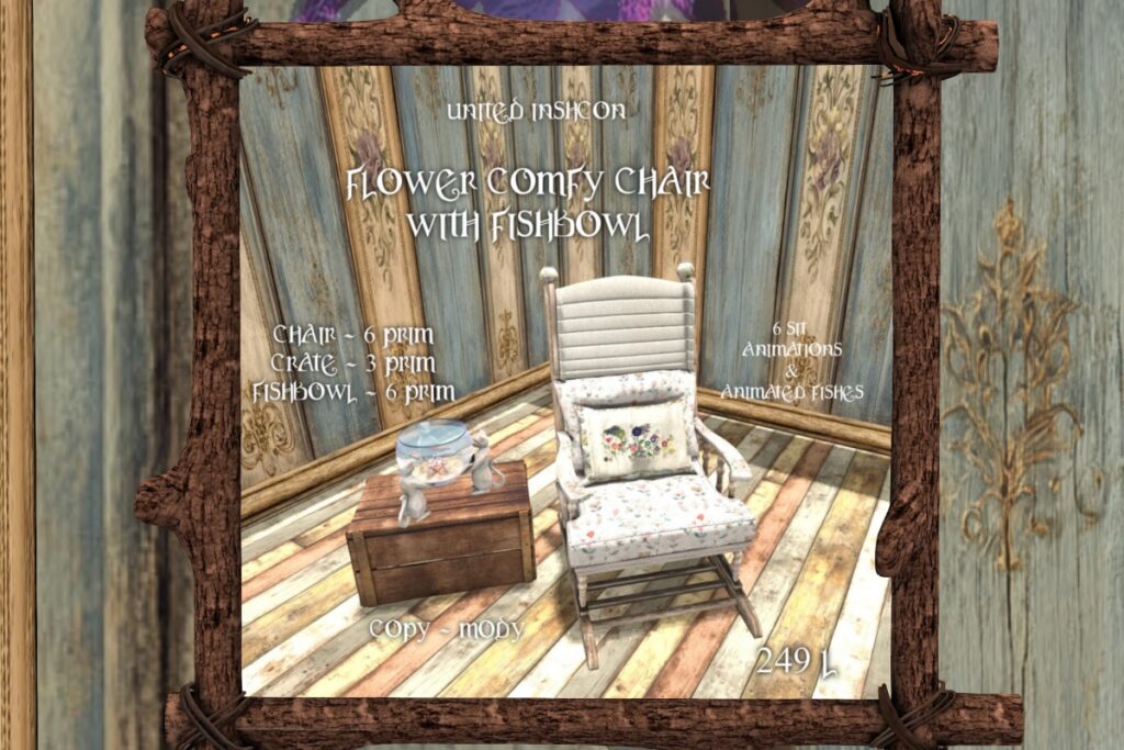 Flower Comfy Chair with Fishbowl, L$249