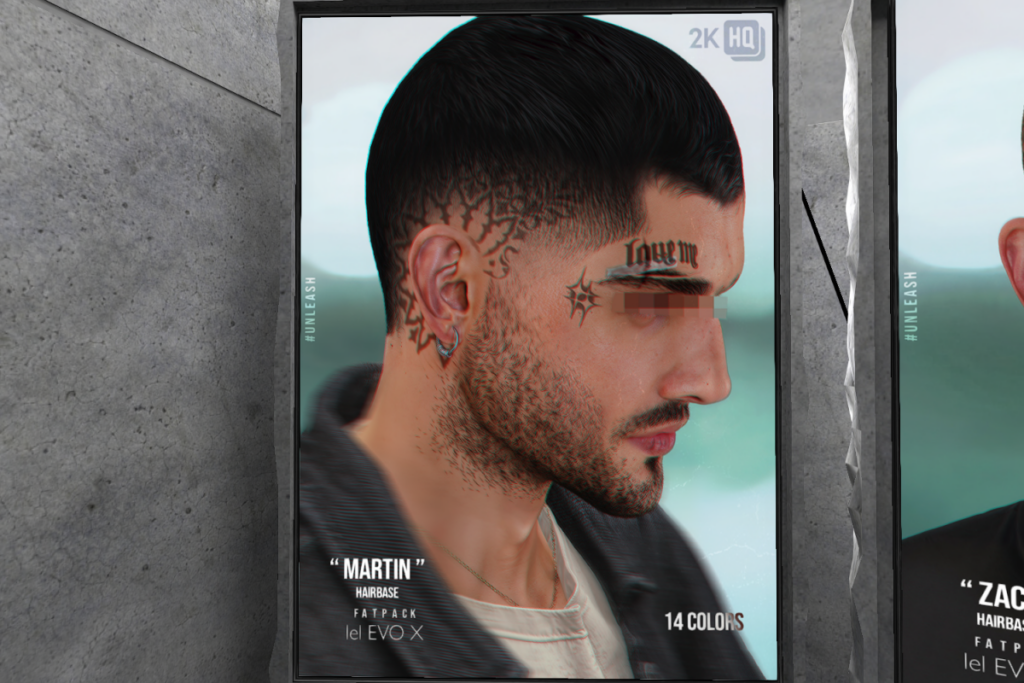 Martin Hairbase - EvoX, L$300 | Zaen Facial Hair - EvoX, L$300