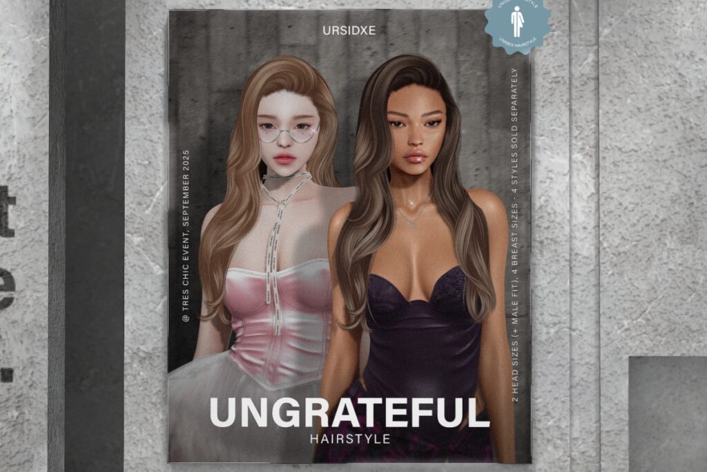 Ungrateful Hairstyle, L$399/L$199 Upgrade Pack/L$598 FP