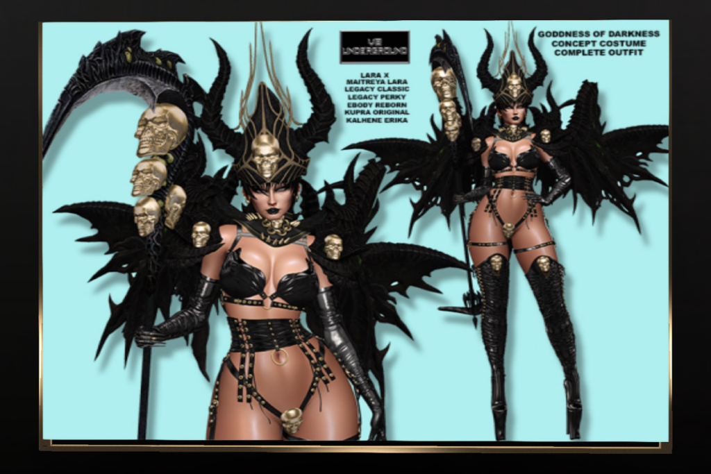 Goddess of Darkness Costume - Erika/Inithium/Legacy/Maitreya/Reborn/+mods, L$398
