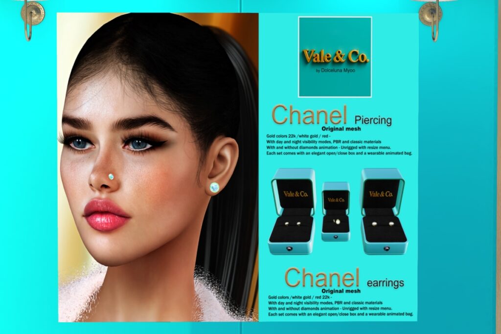Chanel Piercing &amp; Chanel Earrings, L$499-L$599 each