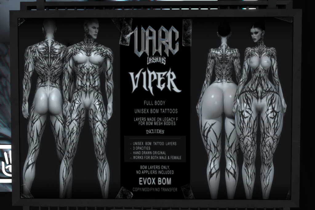 Viper Full Body Tattoo - EvoX, L$444