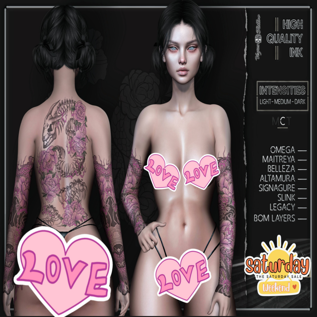 Saria Tattoo - Altamura/Belleza/BOM/Legacy/Maitreya/Omega/Signature/Slink	&lt;a href=&quot;https://maps.secondlife.com/secondlife/Voodoo/111/133/30&quot; target=&quot;_blank&quot;&gt;Teleport&lt;/a&gt;