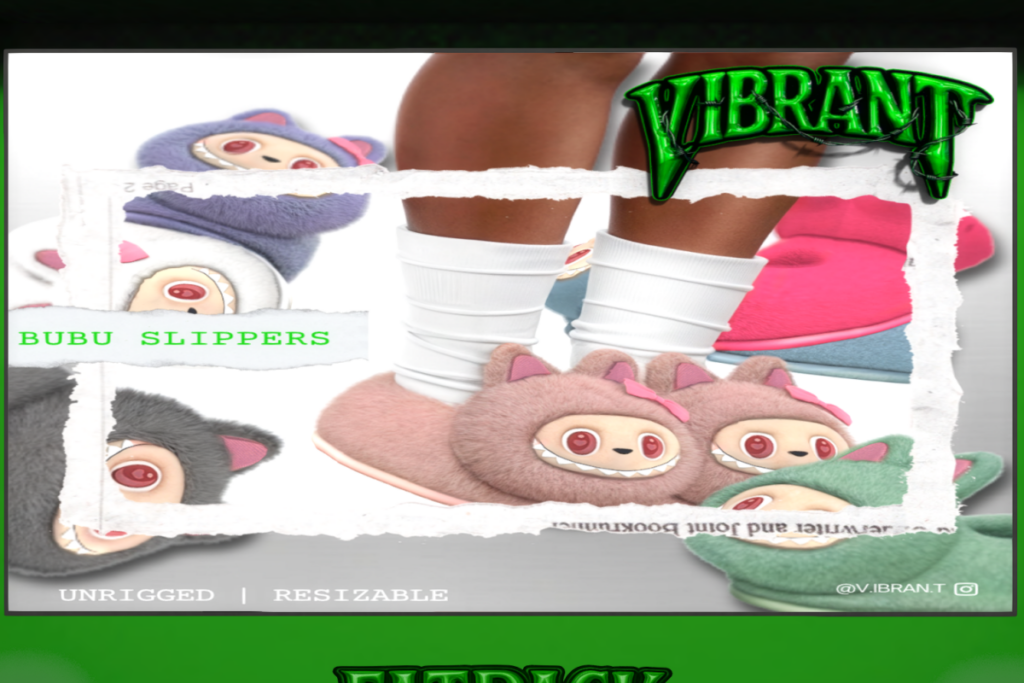 Bubu Slippers, L$599 each/L$1799 FP