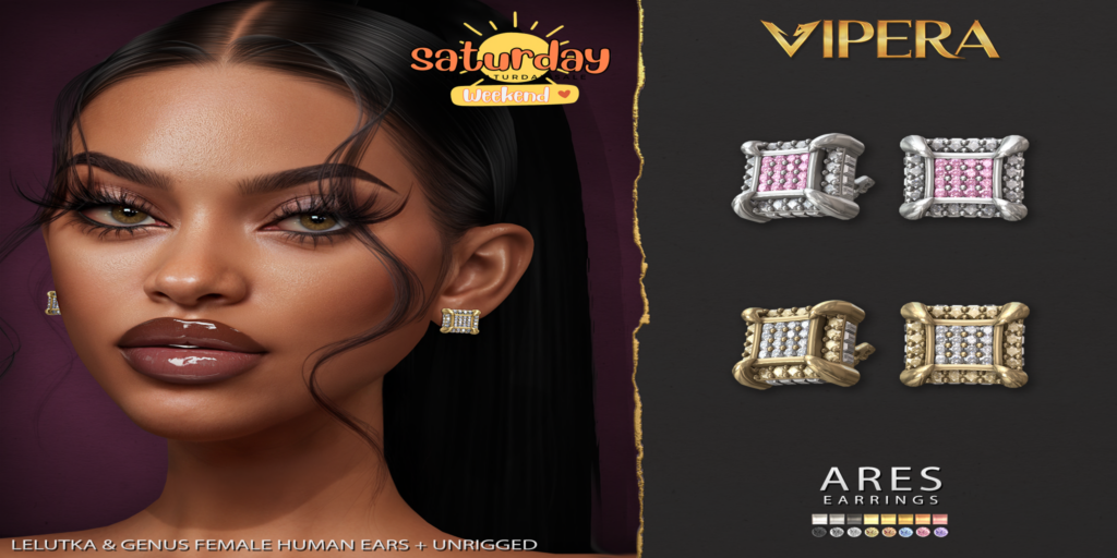 Ares Earrings - Genus/EvoX	&lt;a href=&quot;http://maps.secondlife.com/secondlife/Bao/31/203/502&quot; target=&quot;_blank&quot;&gt;Teleport&lt;/a&gt;