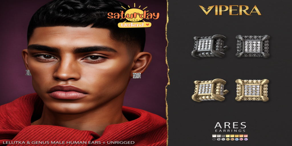 Ares Earrings - Genus/EvoX Male	&lt;a href=&quot;http://maps.secondlife.com/secondlife/Bao/31/203/502&quot; target=&quot;_blank&quot;&gt;Teleport&lt;/a&gt;