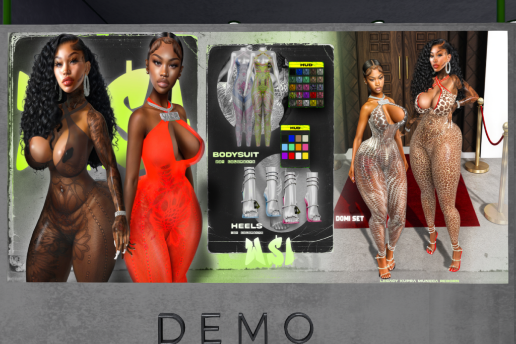 Domi Bodysuit - Inithium/Legacy/Reborn/Yentements, L$300 each/Heels L$995 FP