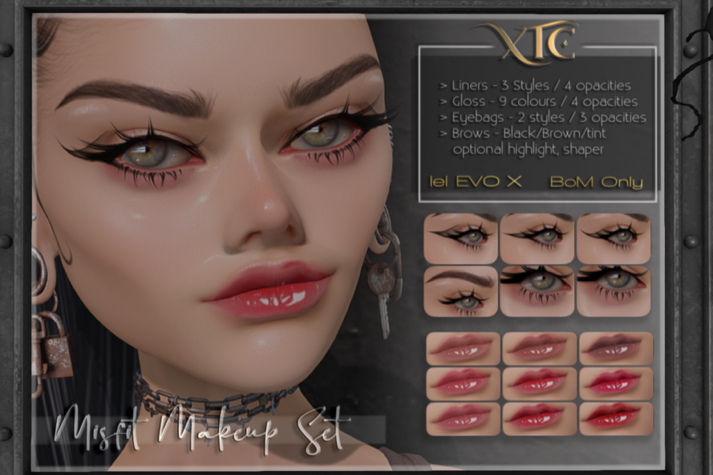 Misfit Makeup set - EvoX, L$199-L$220 each/L$599 FP