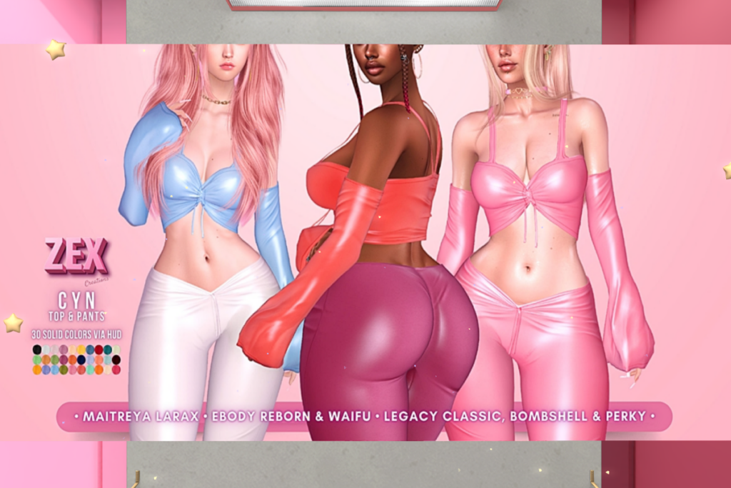 Cyn Top &amp; Pants - Legacy/MaitreyaX/Reborn/+mods, L$88 each/L$888 FP