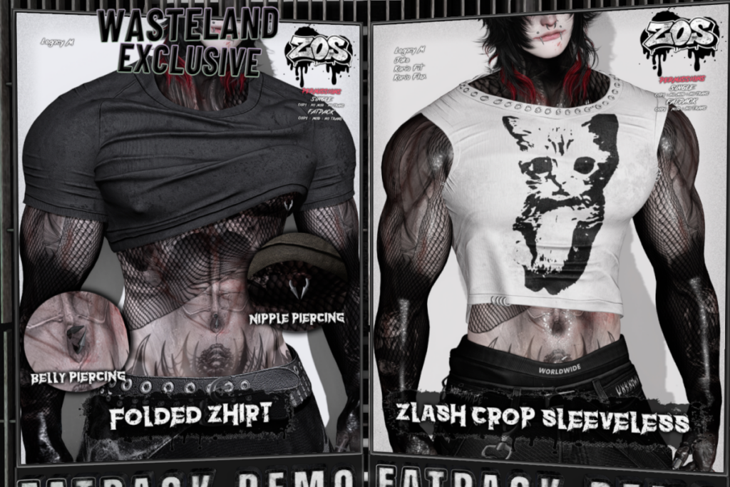 Folded Zhrit - Legacy, L$320 each/L$1200 FP | Zlash Crop Sleevless Top - Legacy, L$300 each/L$1200 FP