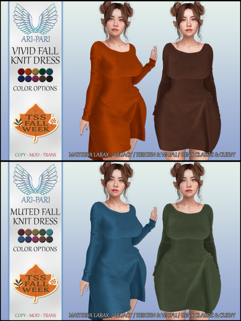 Fall Knit Dress - GenX/Legacy/MaitreyaX/Reborn/+mods	&lt;a href=&quot;http://maps.secondlife.com/secondlife/Malus/203/173/29&quot; target=&quot;_blank&quot;&gt;Teleport&lt;/a&gt;