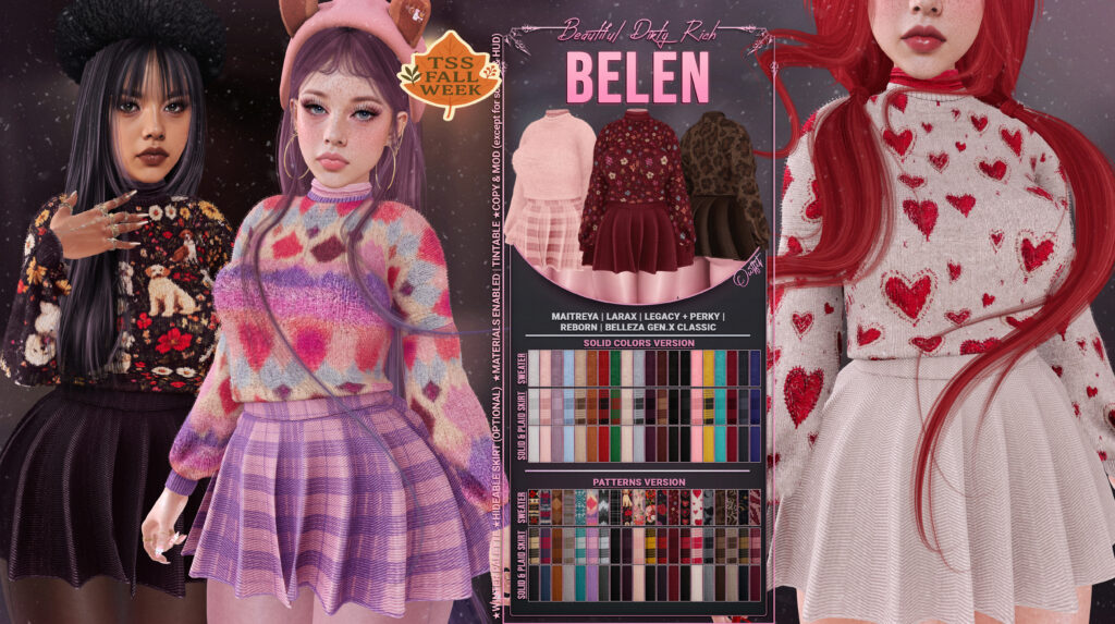 Belen Outfit - GenX Classic/Legacy/MaitreyaX/Reborn/+mods	&lt;a href=&quot;http://maps.secondlife.com/secondlife/Beautiful%20Dirty%20Rich/125/121/22&quot; target=&quot;_blank&quot;&gt;Teleport&lt;/a&gt;