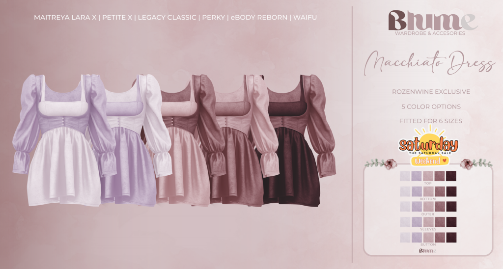 Macchiato Dress Rozenwine - Legacy/MaitreyaX/Reborn/+mods	&lt;a href=&quot;http://maps.secondlife.com/secondlife/Bruschetta/140/42/1301&quot; target=&quot;_blank&quot;&gt;Teleport&lt;/a&gt;