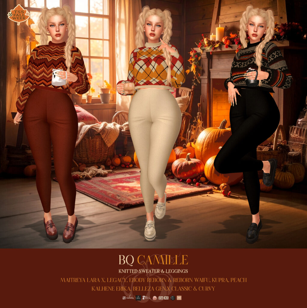 Camille Knitted Sweater &amp; Leggings - Erika/GenX/Inithium/Legacy/MaitreyaX/Peach/Reborn/+mods	&lt;a href=&quot;http://maps.secondlife.com/secondlife/Together%20Forever/19/198/23&quot; target=&quot;_blank&quot;&gt;Teleport&lt;/a&gt;