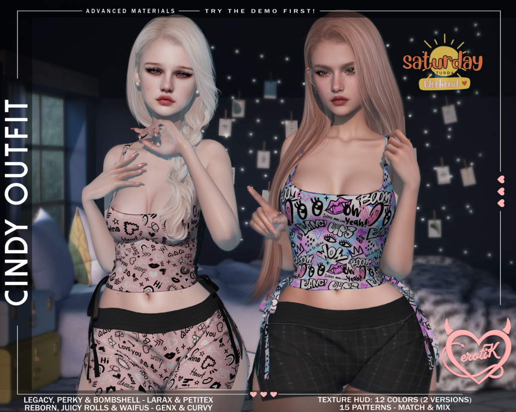 Cindy Outfit - GenX/Legacy/MaitreyaX/Reborn/+mods	&lt;a href=&quot;http://maps.secondlife.com/secondlife/WIP/110/141/1501&quot; target=&quot;_blank&quot;&gt;Teleport&lt;/a&gt;