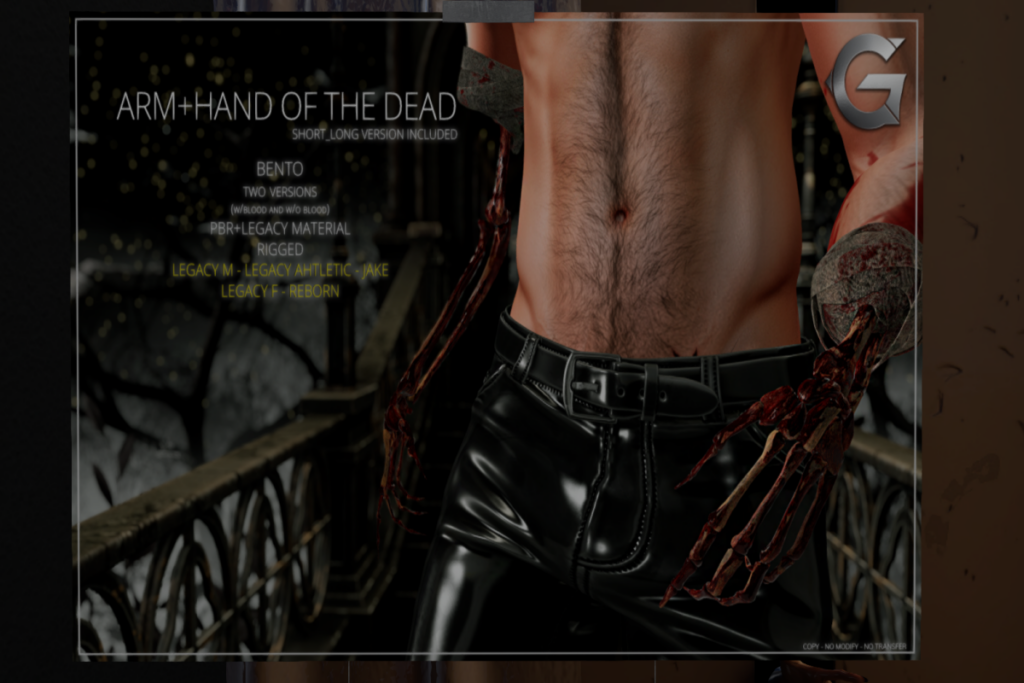 Arm &amp; Hand of the Dead - Jake/Legac F+M/Reborn/+mods, L$349 each