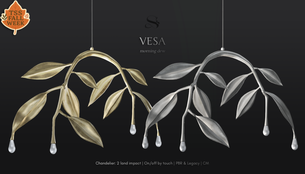 Vesa Chandelier	&lt;a href=&quot;http://maps.secondlife.com/secondlife/Calvelo/192/248/21&quot; target=&quot;_blank&quot;&gt;Teleport&lt;/a&gt;
